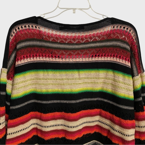 Lauren Ralph Lauren Multicolor Striped Open Knit Sweater Women's Size M Preppy - Picture 10 of 16